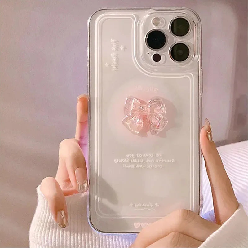 3D Bow Clear Soft Phone Case