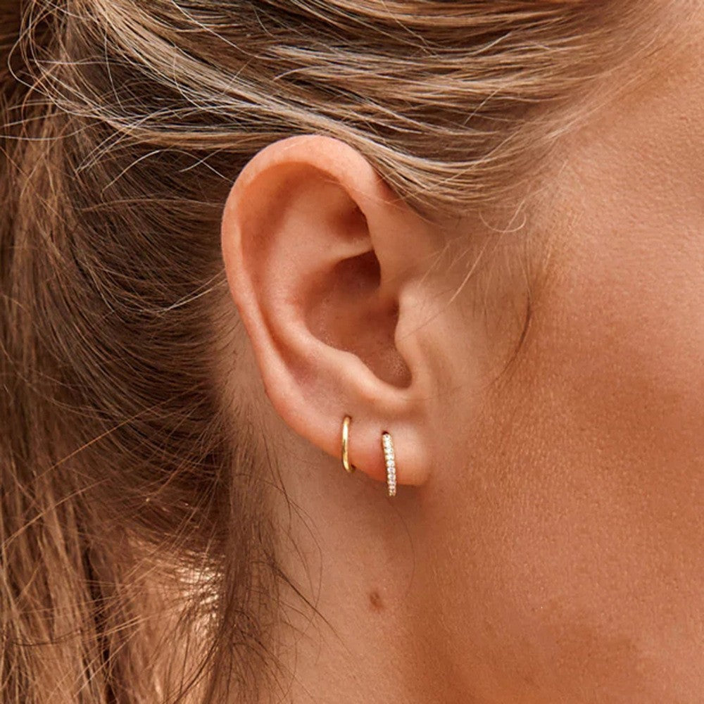 S925 Sterling Silver Asymmetric Diamond-embedded Classic Earclip Earrings